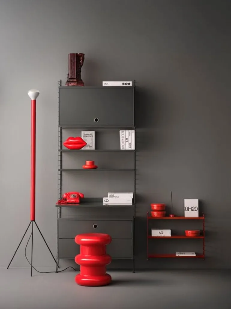 String Furniture String shelf 58 x 20 cm, 3-pack, dark grey