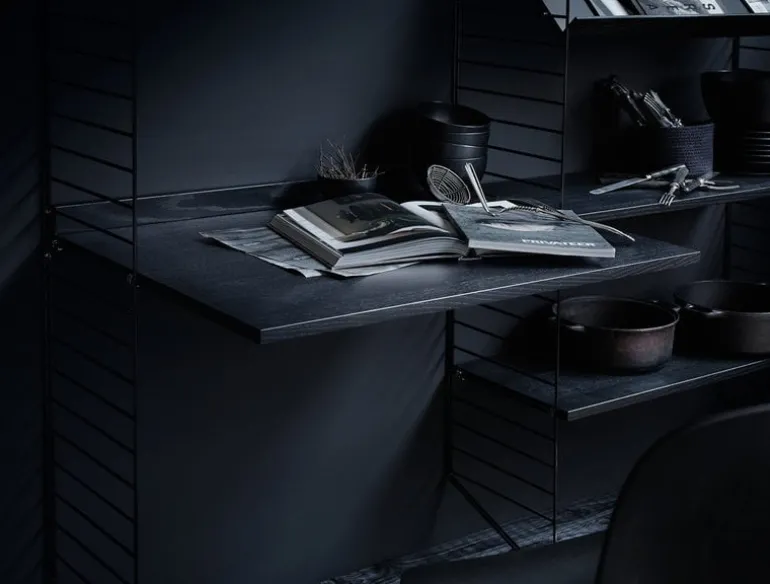 String Furniture String work desk, black stained ash