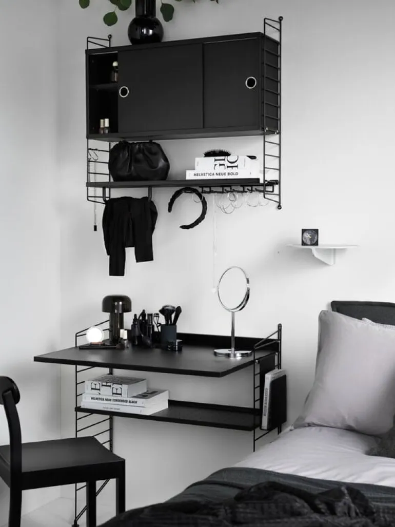 String Furniture String work desk, black stained ash