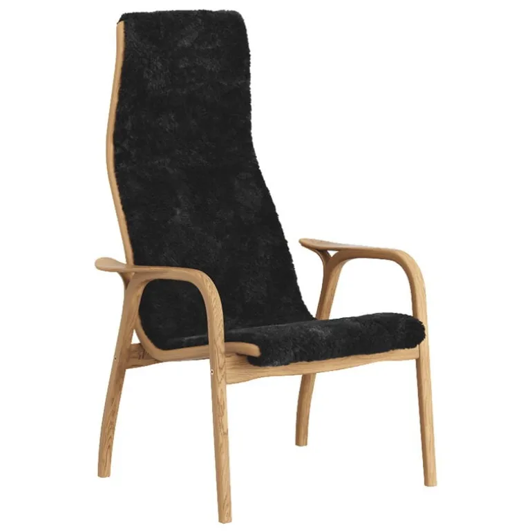 Swedese Lamino easy chair, sheepskin, black