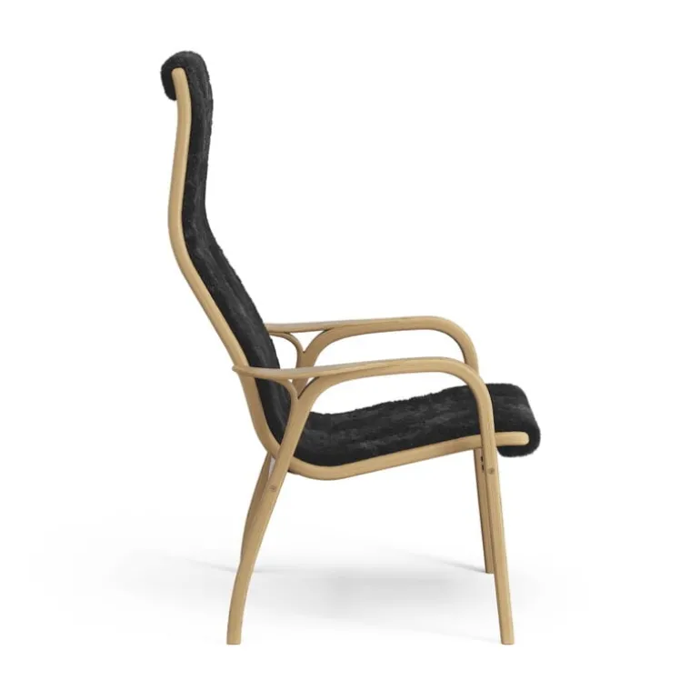 Swedese Lamino easy chair, sheepskin, black