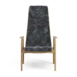 Swedese Lamino easy chair, sheepskin, charcoal