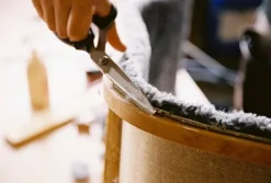 Swedese Lamino easy chair, sheepskin, charcoal