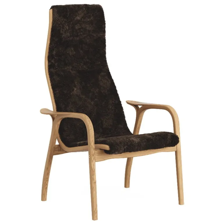 Swedese Lamino easy chair, sheepskin, espresso