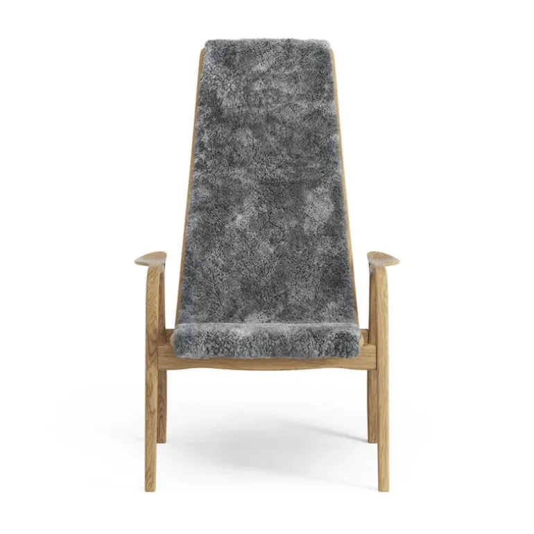 Swedese Lamino easy chair, sheepskin, Scandinavian grey