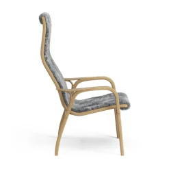 Swedese Lamino easy chair, sheepskin, Scandinavian grey