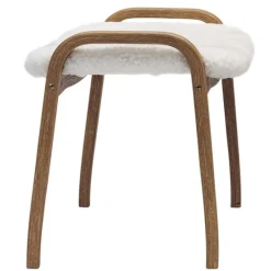 Swedese Lamino stool, sheepskin, natural white