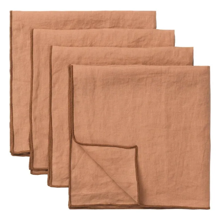 Tameko Merrow napkin, 50 x 50 cm, set of 4, rust