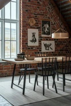 Tapio Anttila Collection Front Pine 195 table, pine - black oak