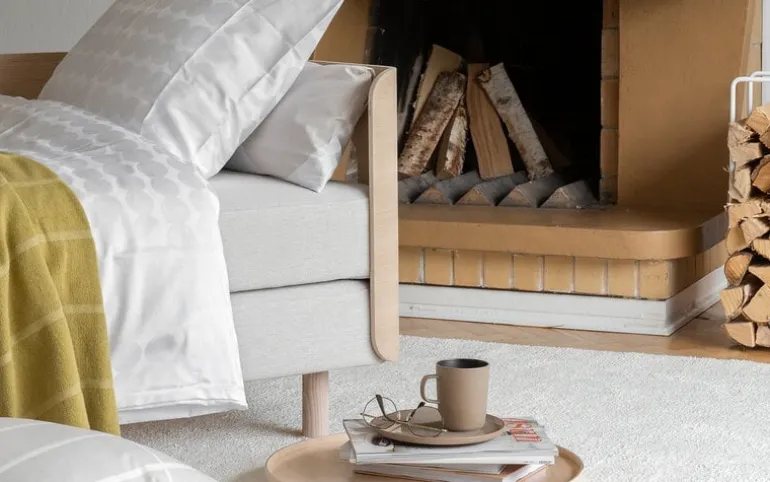 Tapio Anttila Collection ON2 Wood sofa bed, soap waxed oak - natural white Diamonds 012