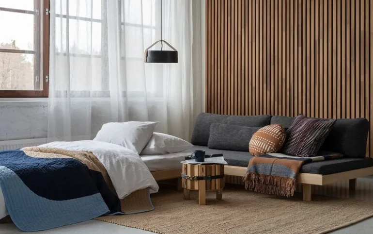 Tapio Anttila Collection Day&Night sofa bed, oak - grey Hopper 67