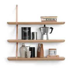 Tapio Anttila Collection Renki L shelf, oak -  recycled leather