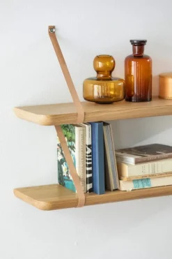 Tapio Anttila Collection Renki L shelf, oak -  recycled leather