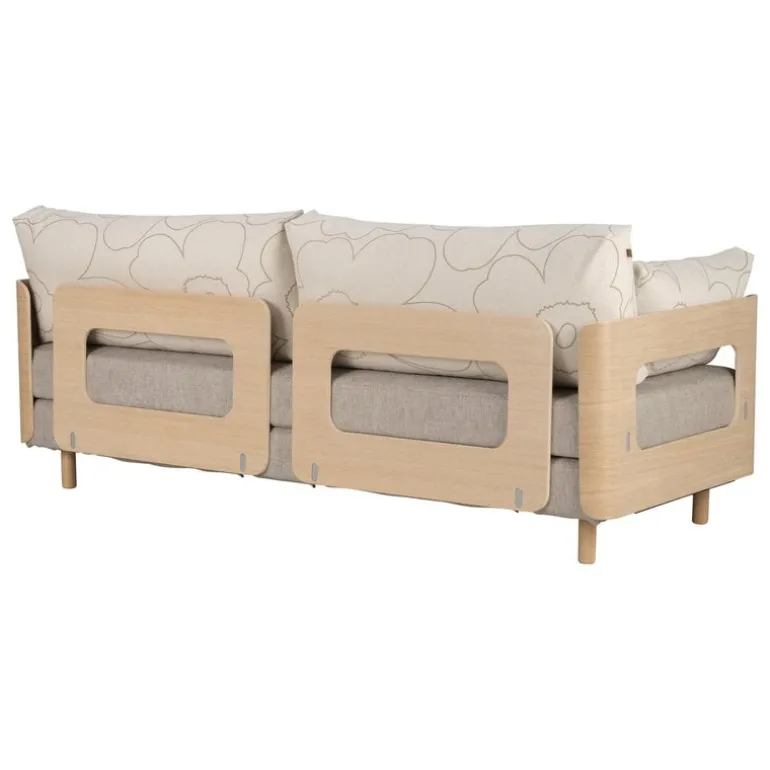 Tapio Anttila Collection ON2 Wood sofa bed, soap waxed oak - Marimekko Piirto Unikko - Diamonds 289