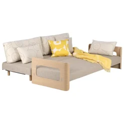 Tapio Anttila Collection ON2 Wood sofa bed, soap waxed oak - Marimekko Piirto Unikko - Diamonds 289