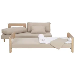 Tapio Anttila Collection ON2 Wood sofa bed, soap waxed oak - beige Hopper 51