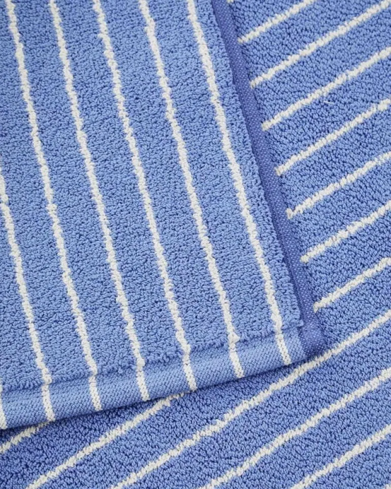 Tekla Bath mat, 70 x 50 cm, clear blue stripes