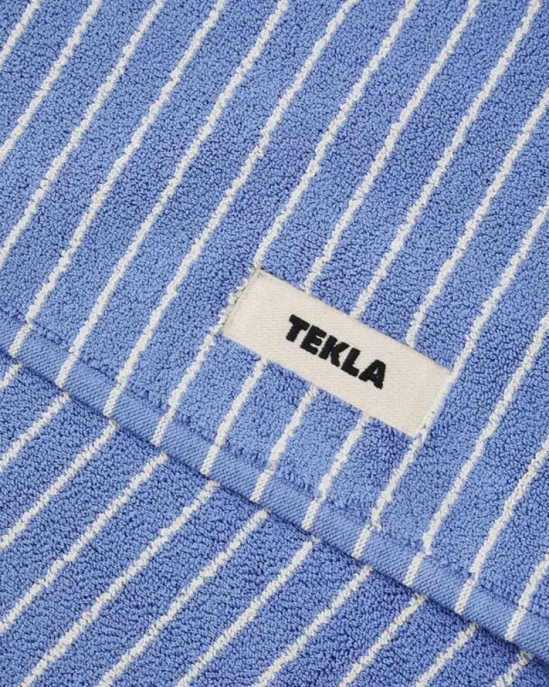 Tekla Bath mat, 70 x 50 cm, clear blue stripes