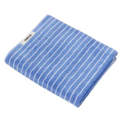 Tekla Bath sheet, clear blue stripes
