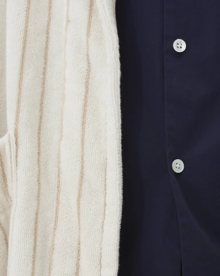 Tekla Classic bathrobe, sienna stripes