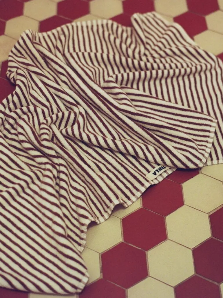 Tekla Guest towel, kodiak stripes