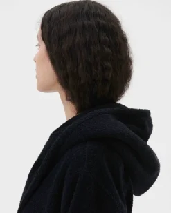 Tekla Hooded bathrobe, black