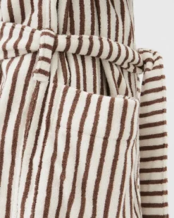 Tekla Hooded bathrobe, kodiak stripes