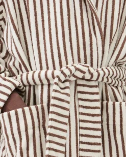 Tekla Hooded bathrobe, kodiak stripes