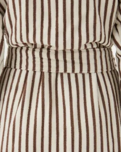 Tekla Hooded bathrobe, kodiak stripes