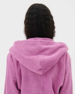 Tekla Hooded bathrobe, magenta