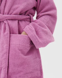 Tekla Hooded bathrobe, magenta