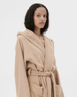 Tekla Hooded bathrobe, sienna