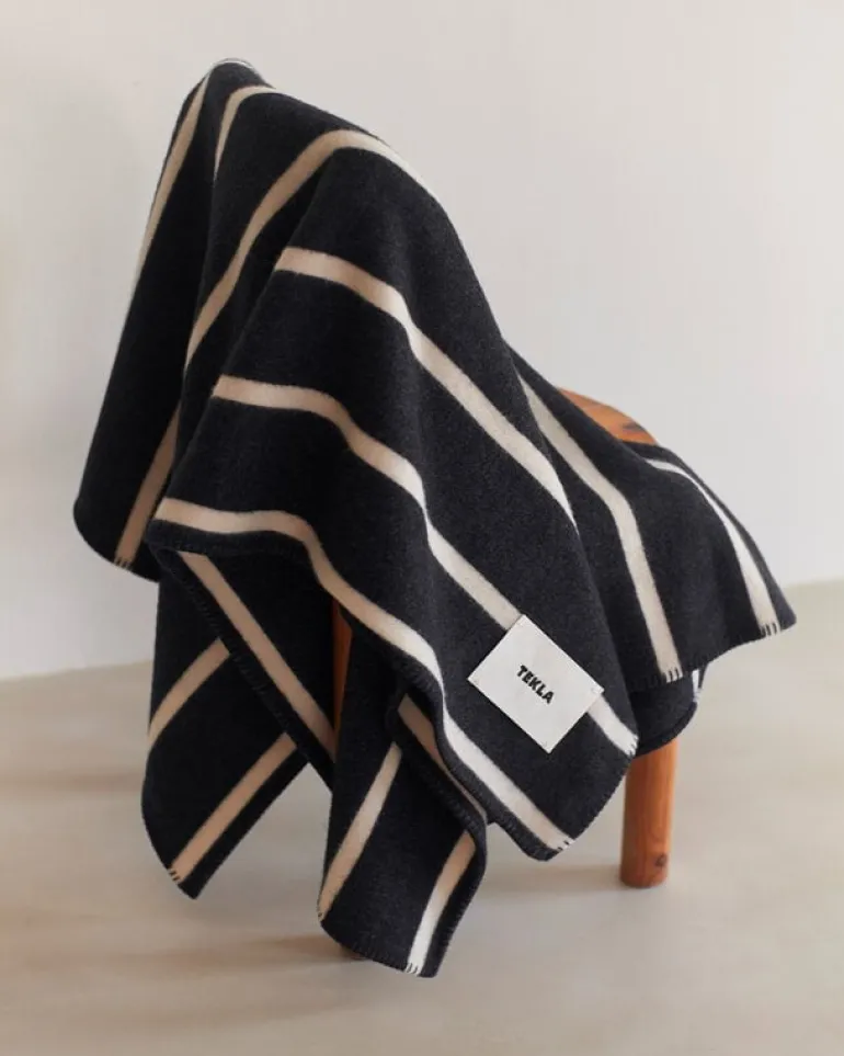 Tekla Lambswool blanket, 130 x 180 cm, starling stripes