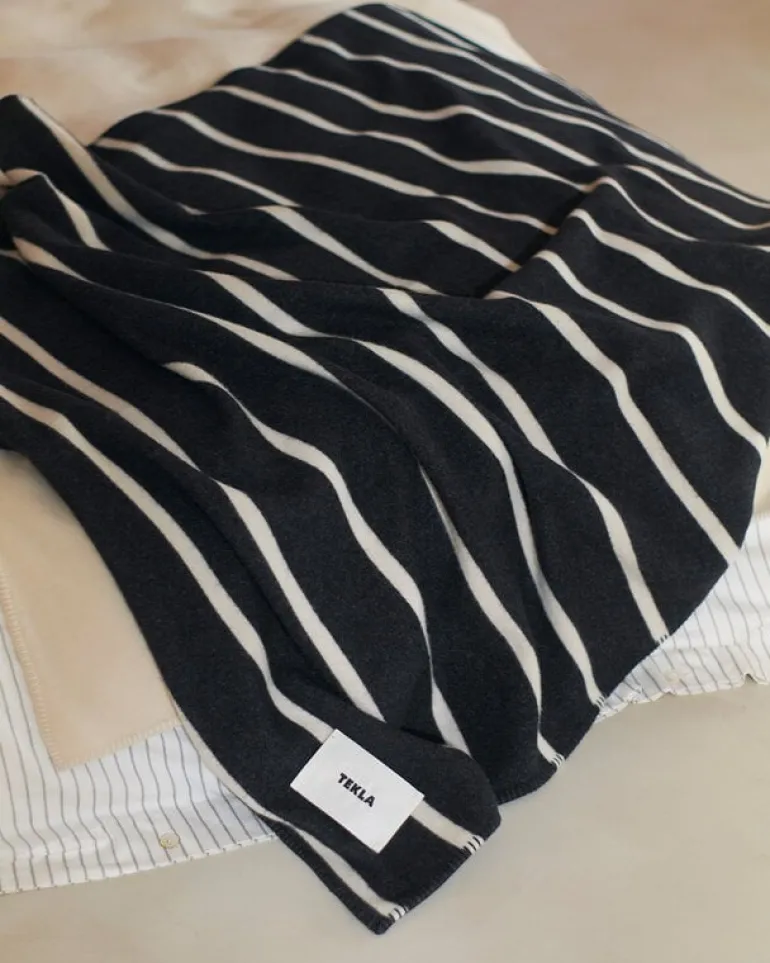 Tekla Lambswool blanket, 130 x 180 cm, starling stripes