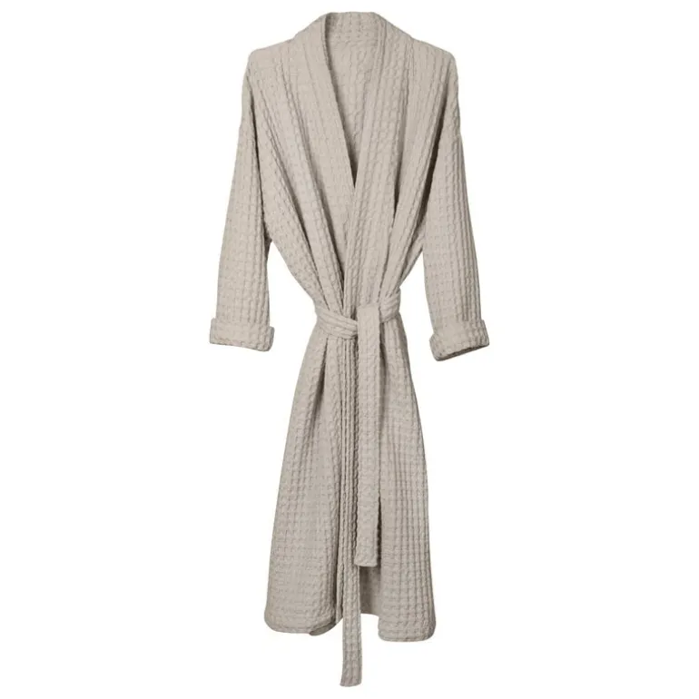 The Organic Company Big Waffle bathrobe, stone
