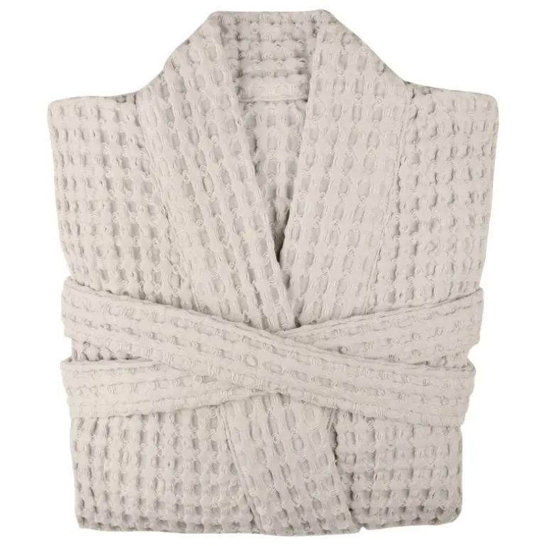 The Organic Company Big Waffle bathrobe, stone