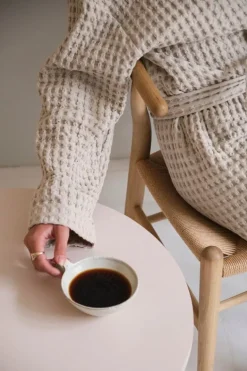 The Organic Company Big Waffle bathrobe, stone
