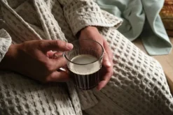 The Organic Company Big Waffle bathrobe, stone