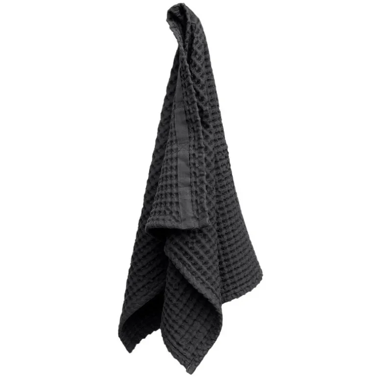 The Organic Company Big Waffle hand towel, dark grey