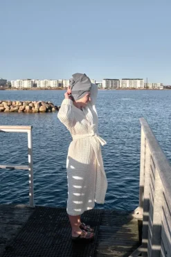 The Organic Company Big Waffle bathrobe, natural white