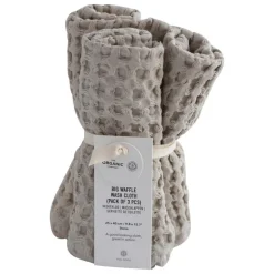 The Organic Company Big Waffle mini towel, 3 pcs, stone