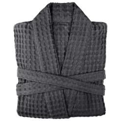 The Organic Company Big Waffle bathrobe, dark grey