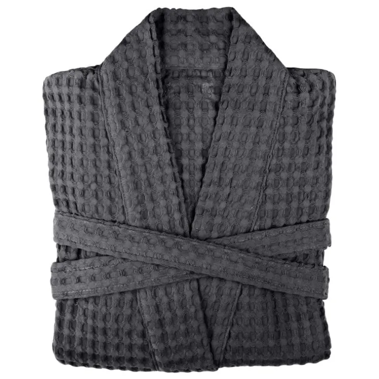 The Organic Company Big Waffle bathrobe, dark grey