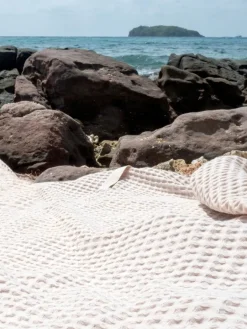 The Organic Company Big Waffle towel and blanket, natural white