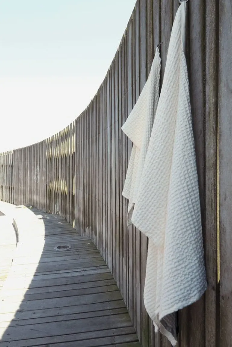 The Organic Company Big Waffle towel and blanket, natural white