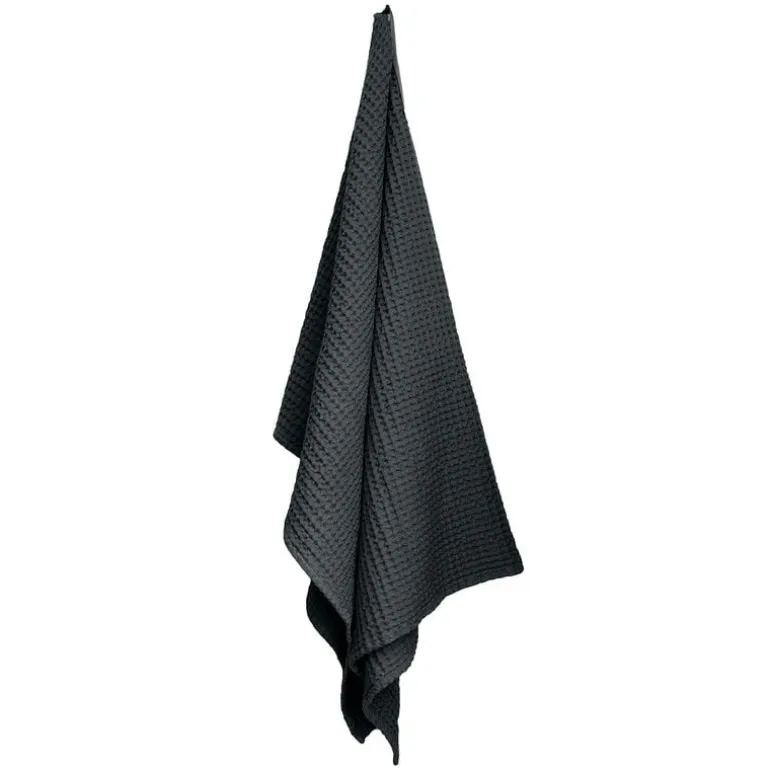 The Organic Company Big Waffle towel and blanket, dark grey