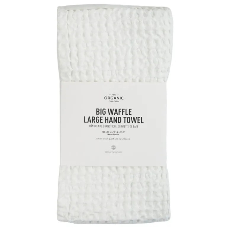 The Organic Company Big Waffle hand towel, 50 x 130 cm, natural white