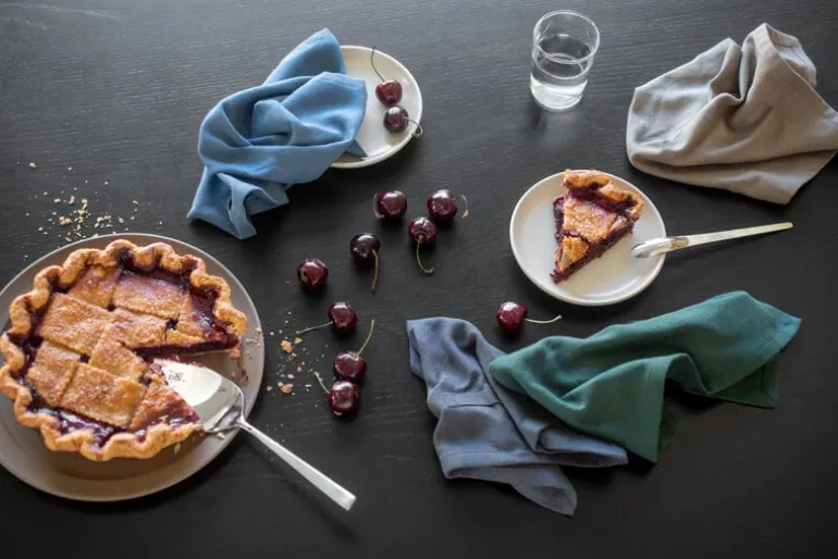 The Organic Company Dinner napkin, 4 pcs, dark green