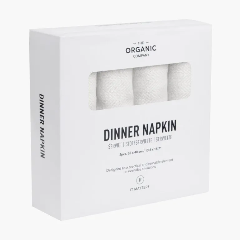 The Organic Company Dinner napkin, 4 pcs, white