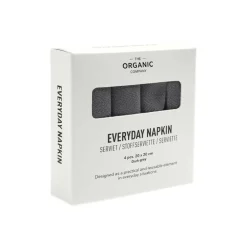 The Organic Company Everyday napkin, 4 pcs, dark grey